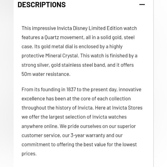 VINTAGE INVICTIA LIMITED EDITION MENS MICKEY MOUSE GOLD WATCH QUARTZ MOVEMENT. - Picture 8 of 16